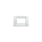 Idea Square Cover Plate, Die-Cast Metal White 01, 3 Modules