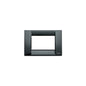 Idea Square Cover Plate, Die-Cast Metal Black 11, 3 Modules