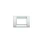 Idea Square Cover Plate, Die-Cast Metal Matte Silver 21, 3 Modules