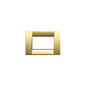 Idea Square Cover Plate, Die-Cast Metal Polished Gold 32, 3 Modules