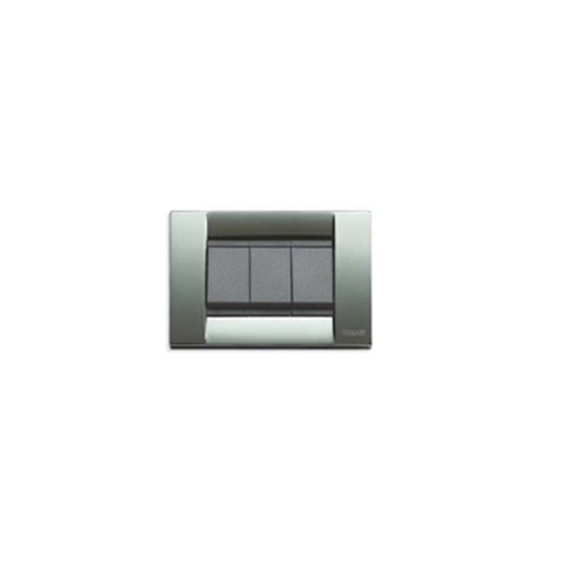Idea Square Cover Plate, Die-Cast Metal Chrome 36, 3 Modules