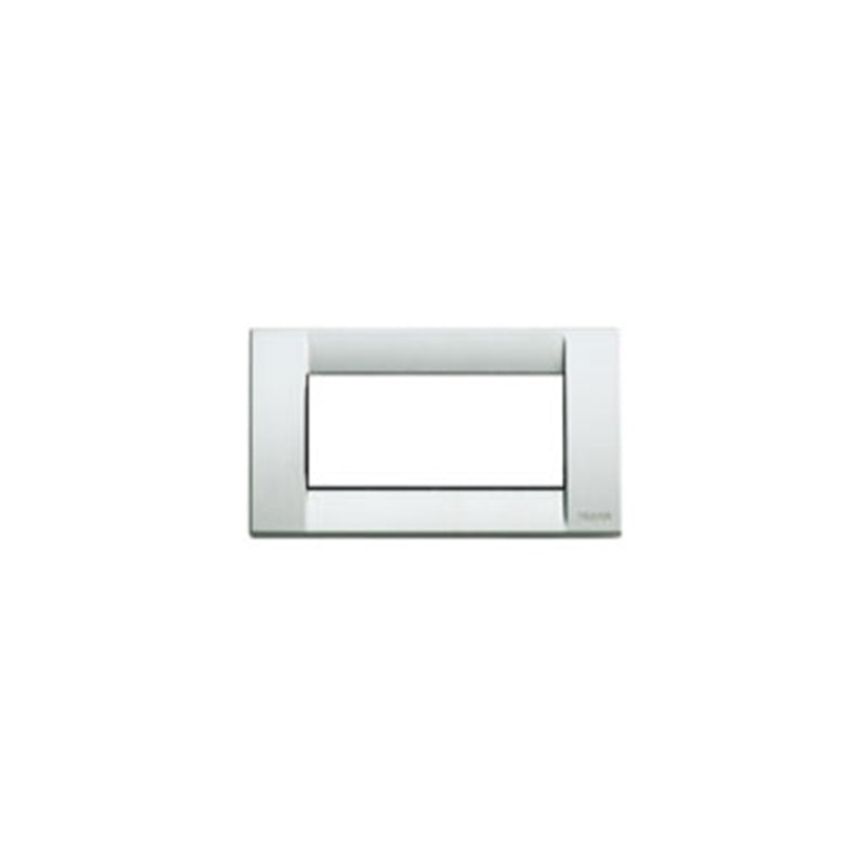 Idea Square Cover Plate, Die-Cast Metal Matte Silver 21, 4 Modules