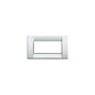Idea Square Cover Plate, Die-Cast Metal Matte Silver 21, 4 Modules