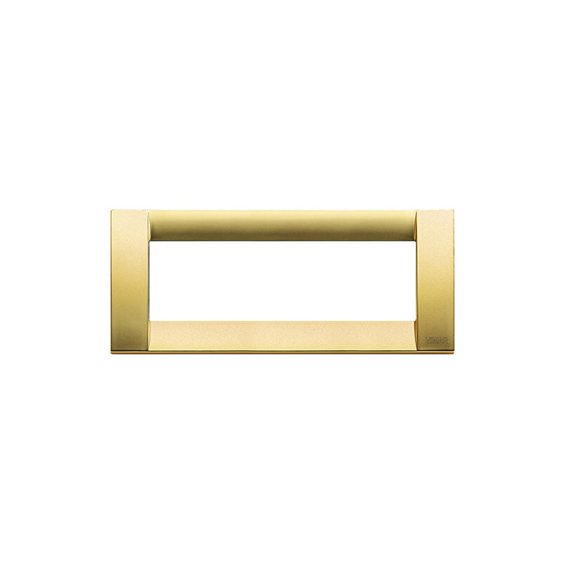 Idea Square Cover Plate, Matte Gold 33 Die-Cast Metal, 6 Module