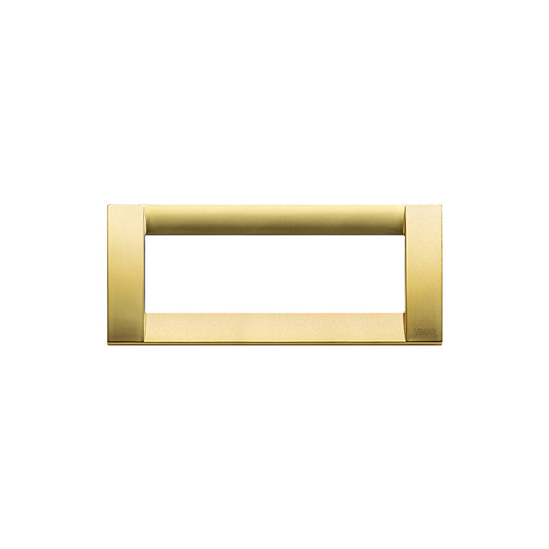 Idea Square Cover Plate, Matte Gold 33 Die-Cast Metal, 6 Module