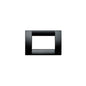 Idea Square Cover Plate, Technopolymer Black 16, 3 Modules
