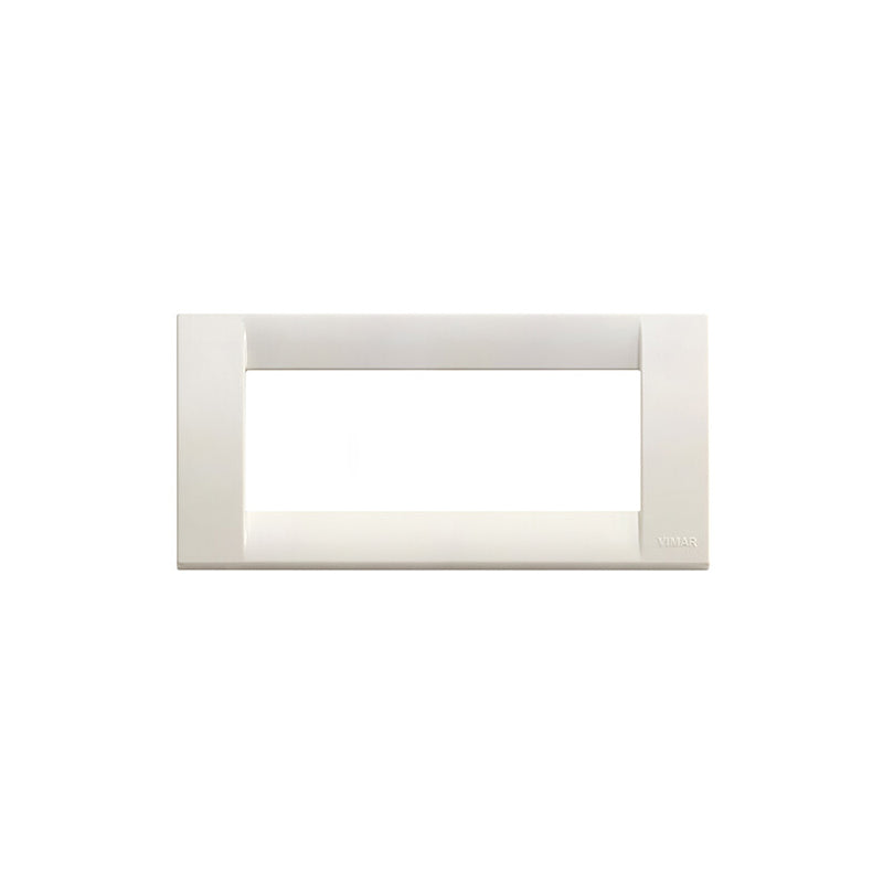 Plate: Technopolymer, Idea White, 5 Module, Square Idea Series