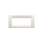 Plate: Technopolymer, Idea White, 5 Module, Square Idea Series