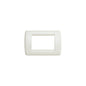 Plate: Die Cast Metal, Ivory, 3 Module, Round, Idea Series