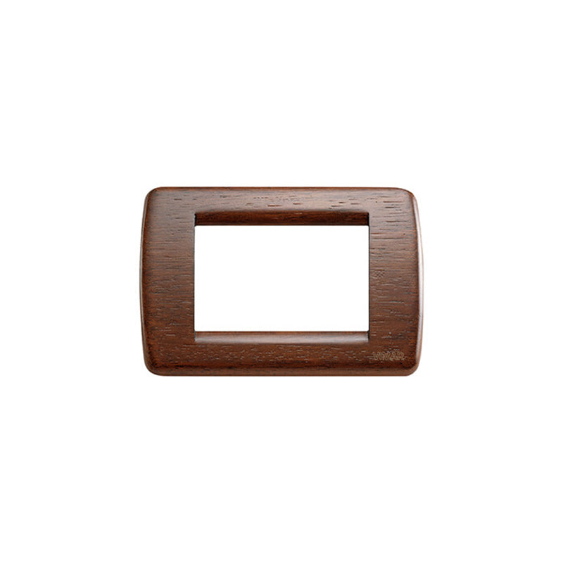 Idea Round Cover Plate, Walnut, Solid Wood, 3 Module