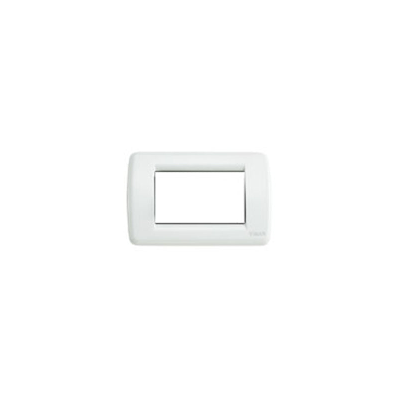 Idea Round Cover Plate, Die-Cast Metal White 01, 3 Modules
