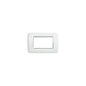 Idea Round Cover Plate, Die-Cast Metal White 01, 3 Modules