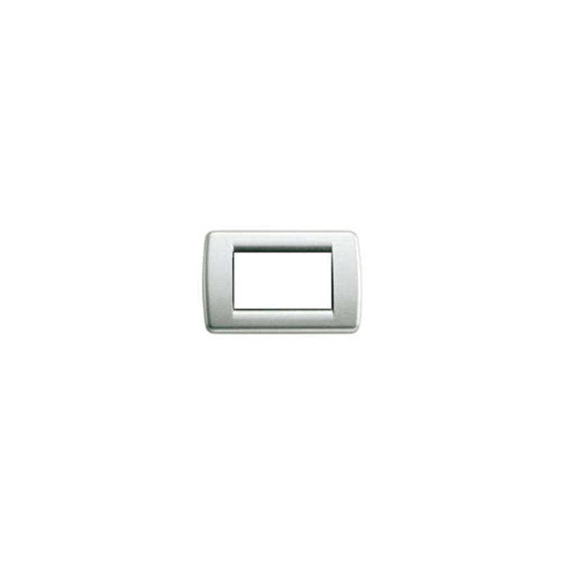 Idea Round Cover Plate, Die-Cast Metal Matte Silver 21, 3 Modules