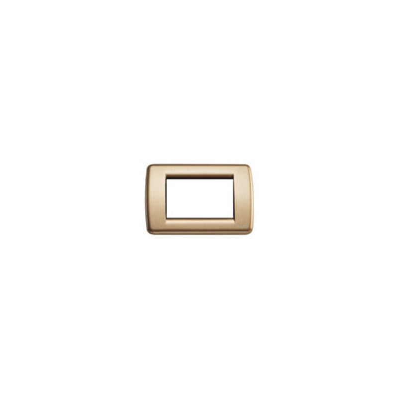 Plate: Metal, Metallic Bronze, 3 Module Panel Round, Idea