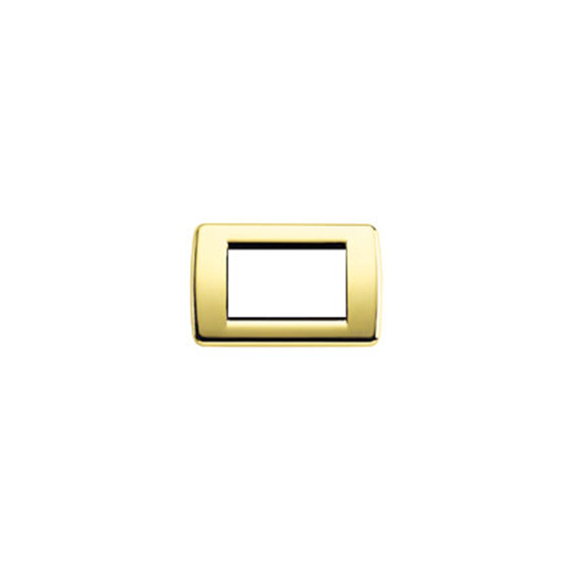 Idea Round Cover Plate, Die-Cast Metal Polished Gold 32, 3 Modules