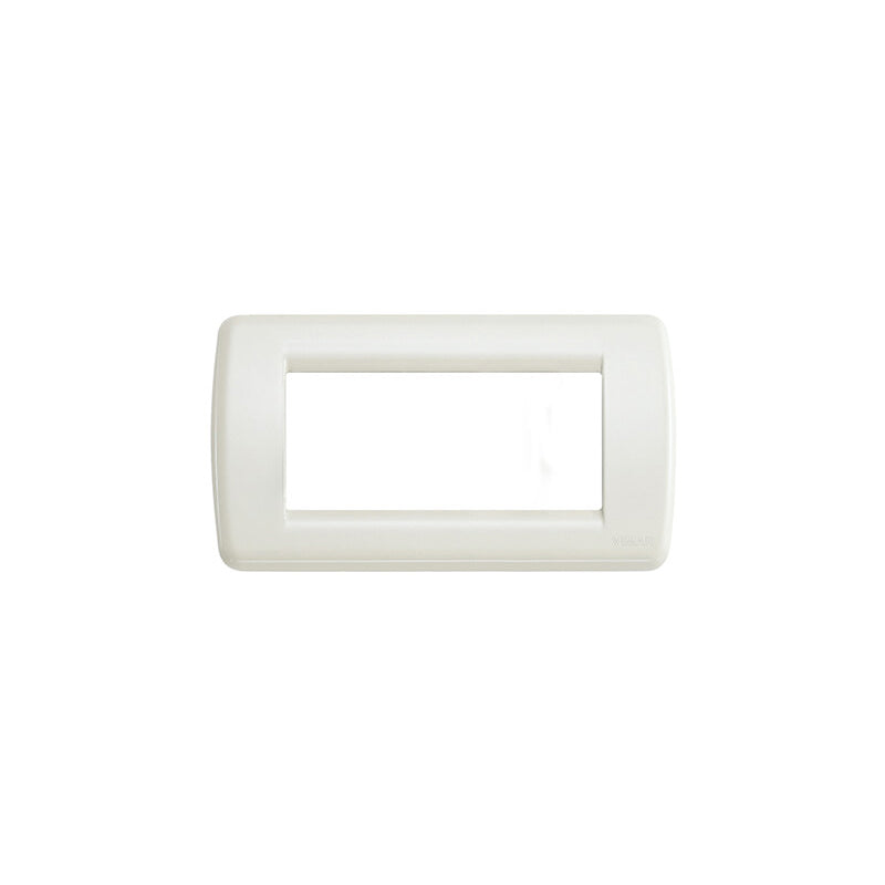 Idea Round Cover Plate, Ivory Die-Cast Metal, 4 Module