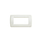 Idea Round Cover Plate, Ivory Die-Cast Metal, 4 Module