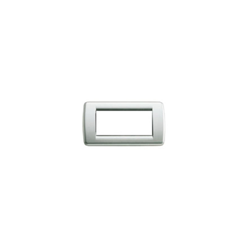 Idea Round Cover Plate, Die-Cast Metal Matte Silver 21, 4 Modules