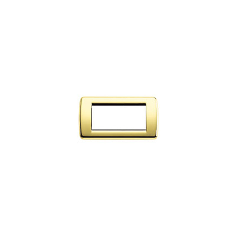 Idea Round Cover Plate, Die-Cast Metal Polished Gold 32, 4 Modules