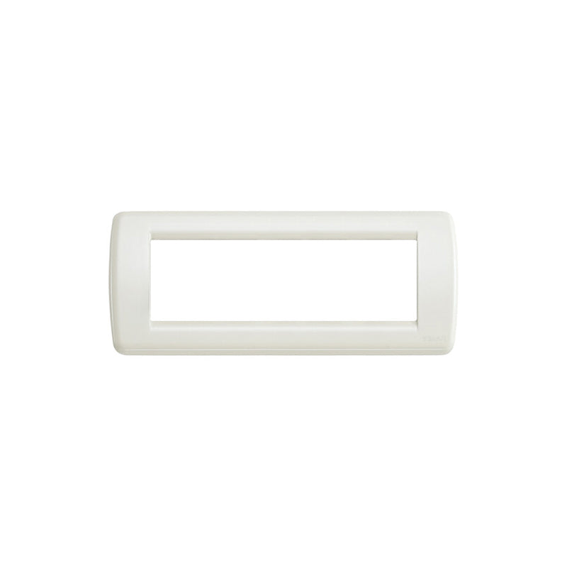 Plate: Die Cast Metal, Ivory, 6 Module, Round, Idea Series