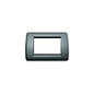 Idea Round Cover Plate, Technopolymer Graphite Grey 15, 3 Modules