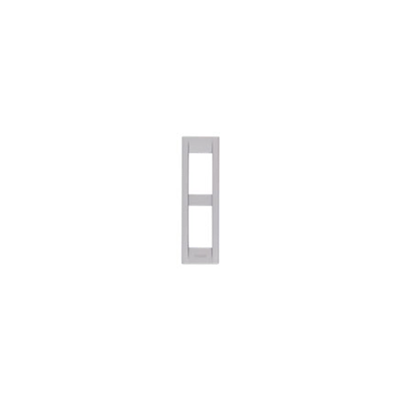 Idea Square Cover Plate, Die-Cast Metal Matte Silver 21, 2 Modules