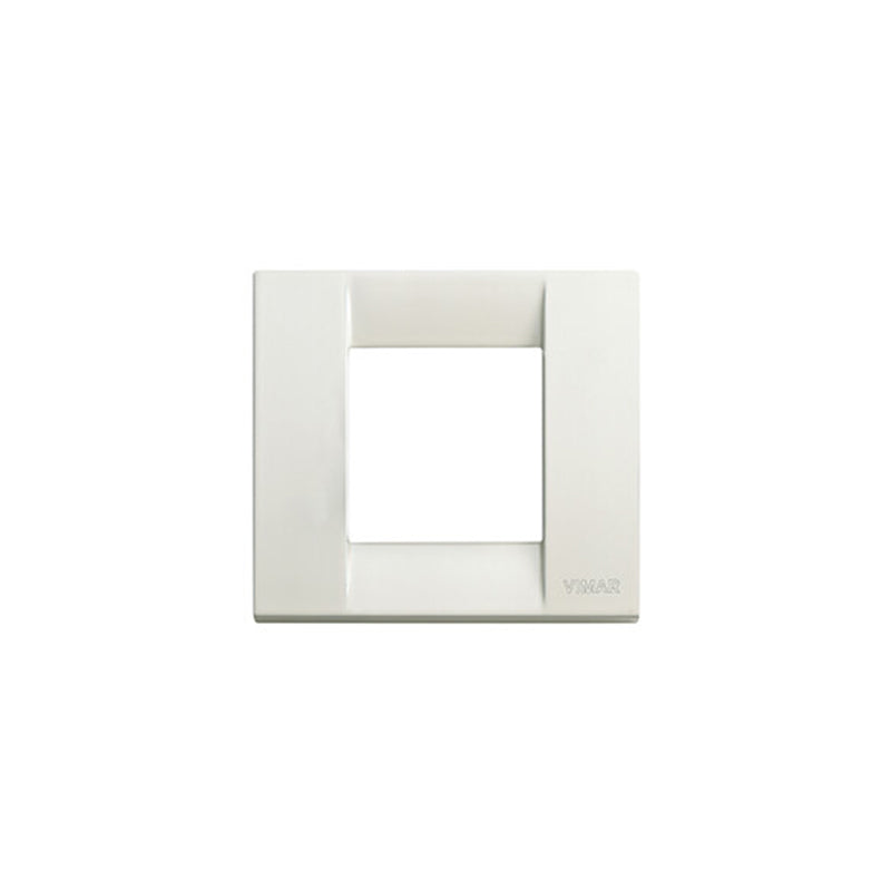 Idea Square Cover Plate, Die-Cast Metal Ivory 10, 1 Module (2 Reduced Modules)