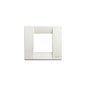 Idea Square Cover Plate, Die-Cast Metal Ivory 10, 1 Module (2 Reduced Modules)