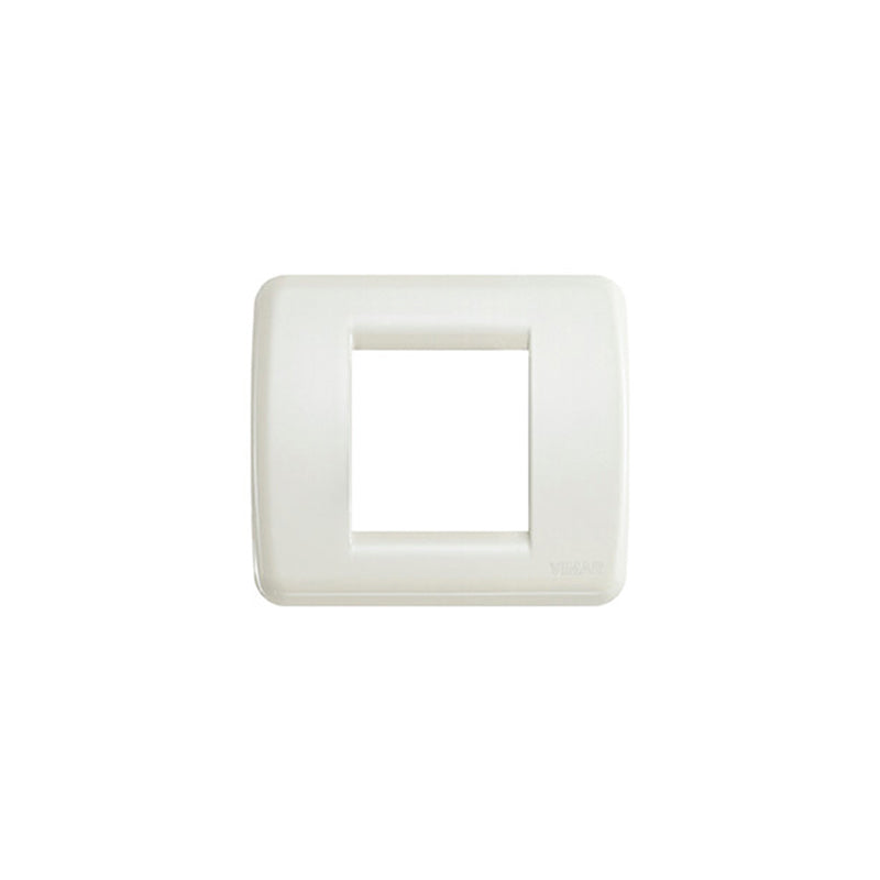 Plate: Die Cast Metal, Ivory, 2 Module Reduced or 1 Module Standard, Round, Idea
