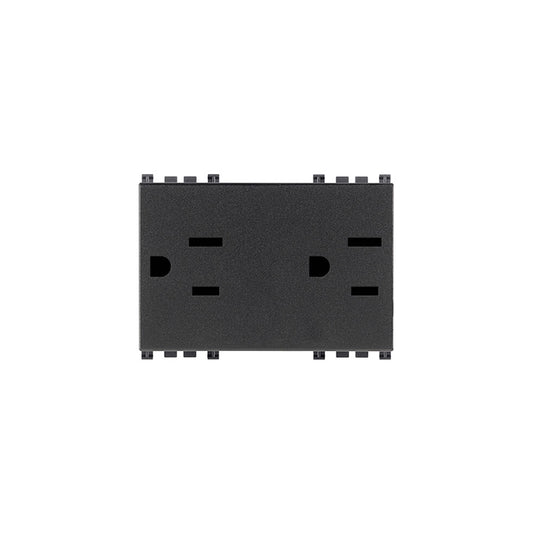 Outlet: USA/SASO Duplex, 2P+E, 15A, 127V, 3M, Grey, Arke