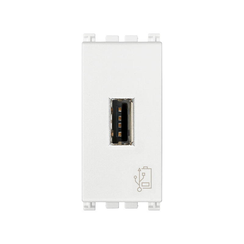Arke USB Charging Outlet, 5V/1.5A 1 Module, White