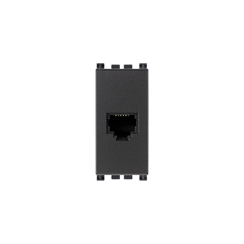 Arke Series RJ21 Phone Jack, 6-Position/6-Contact Grey