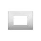 Arke Square Square Cover Plate, Silver Die-Cast, 3 Module