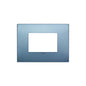 Cover Plate, Technopolymer, Matte Blue, 3 Module, Square, Arke Series