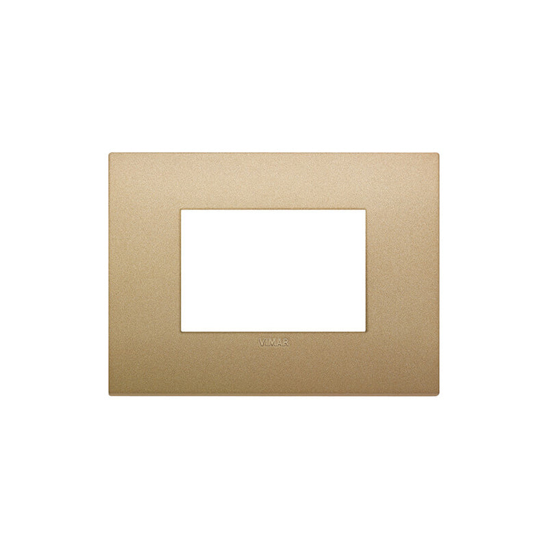 Arke Square Cover Plate, Matte Gold Technopolymer, 3 Module