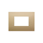 Arke Square Cover Plate, Matte Gold Technopolymer, 3 Module