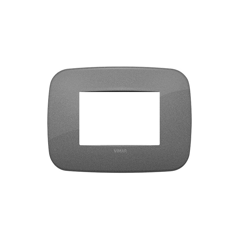 Cover Plate, Metal, Slate, 3 Module, Round, Arke Series