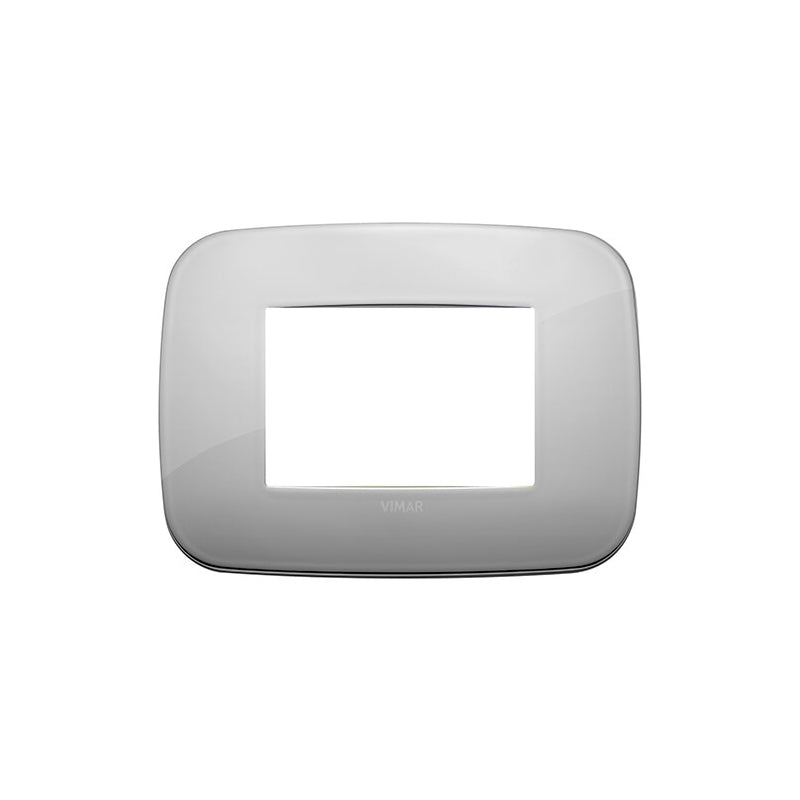 Arke Round Cover Plate, Chrome, Die-Cast Metal, 3 Module