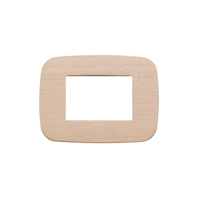 Arke Round Cover Plate, Maple Solid Wood, 3 Module