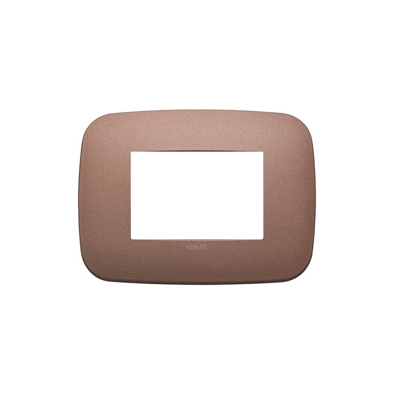 Cover Plate, Metal, Matte Bronze, 3 Module, Round, Arke Series