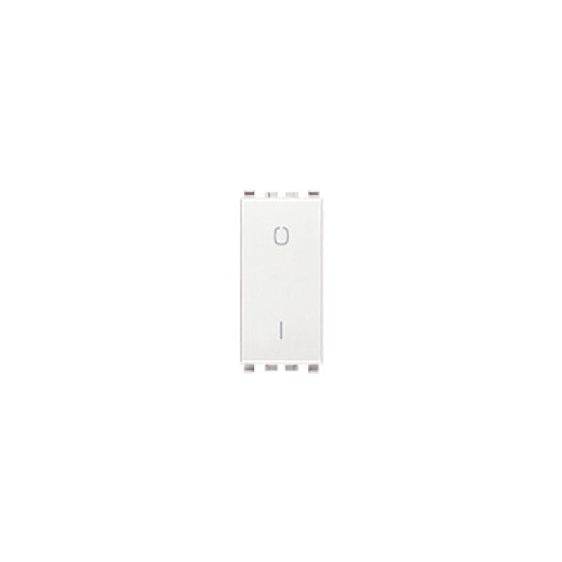 Eikon 1-Way Switch, 2P/1T, 16A-250V Illuminable, 2 Module, Next (Silver)