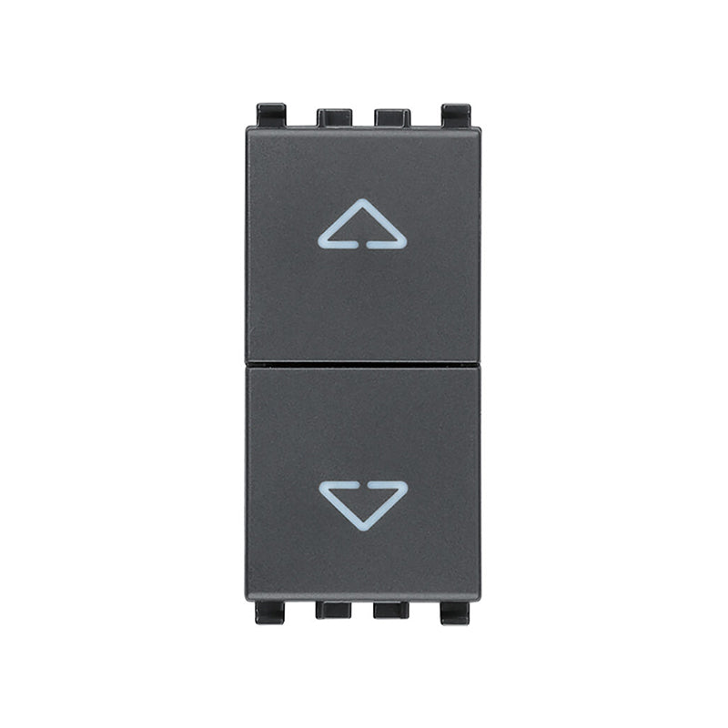 Eikon Interlocked Momentary Switch, 1P/2T 10A-250V, 1 Module, Grey