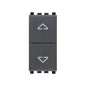 Eikon Interlocked Momentary Switch, 1P/2T 10A-250V, 1 Module, Grey