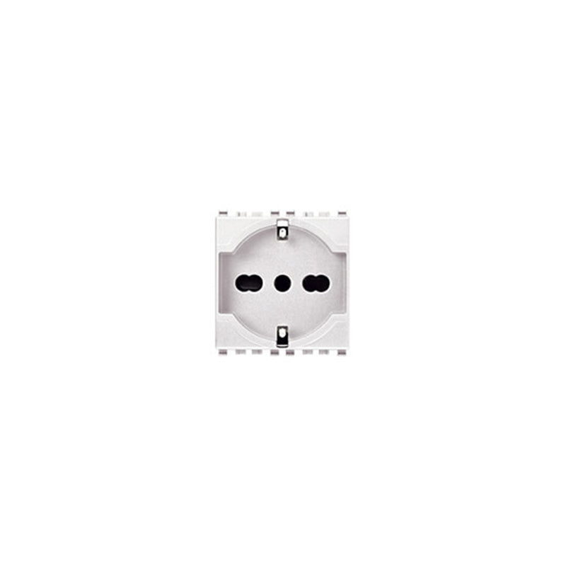 Eikon Italian/German Outlet, 2P+E, 16A-250V, White *Surcharge may apply if buying less than 21