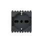 Eikon Italian/German Outlet, 2P+E, 16A-250V SICURY, 2 Module, Grey