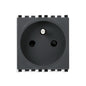 Eikon French Outlet, 2P+E, 16A-250V, SICURY 2 Module w/Cover, Grey