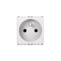 Eikon French Outlet, 2P+E, 16A-250V, SICURY 2 Module w/Cover, White
