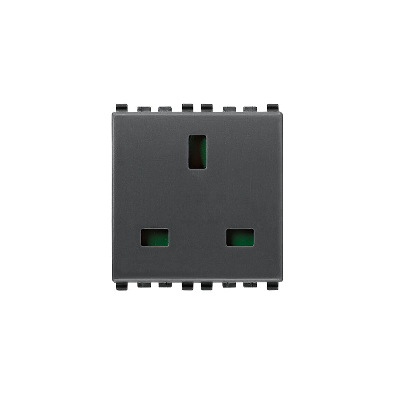 Eikon British Outlet, 2P+E, 13A-250V, SICURY 2M, Grey, *Surcharge may apply if buying <20