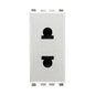 Eikon USA/EU Outlet, 2P, 16A, 120-250V SICURY, 1 Module, Next(Silver)