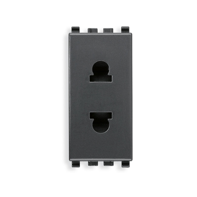 Eikon USA/EU Outlet, 2P, 16A, 120-250V SICURY, 1 Module, Grey